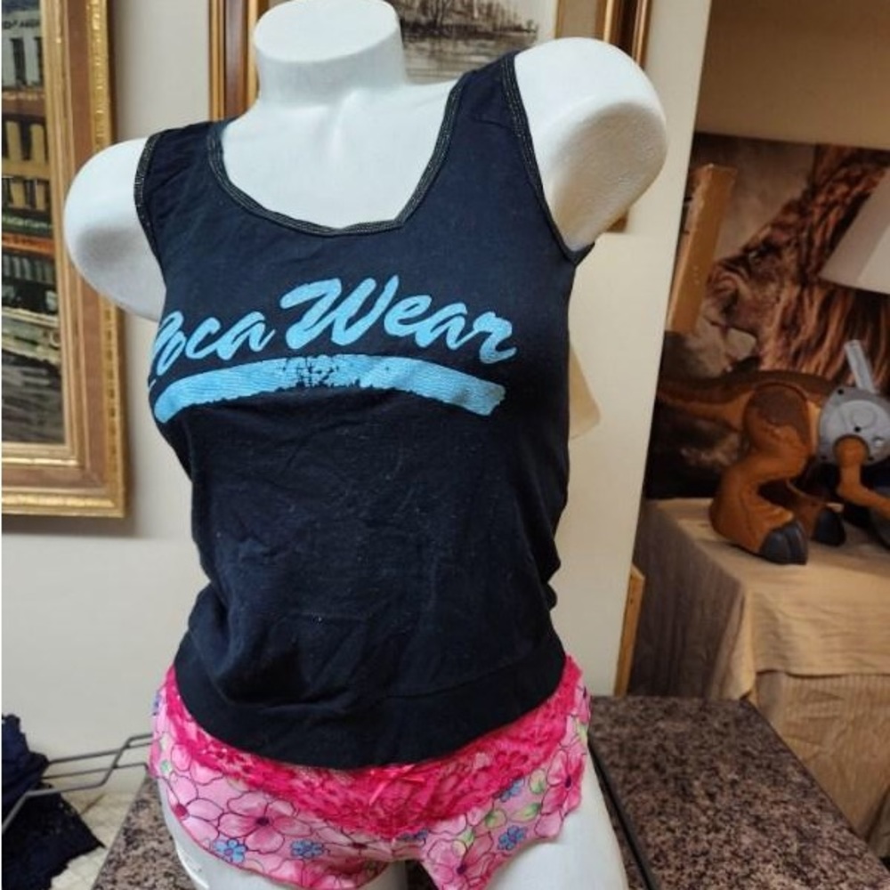 Roca wear tank top black with blue lettering